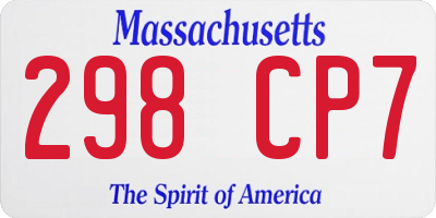 MA license plate 298CP7