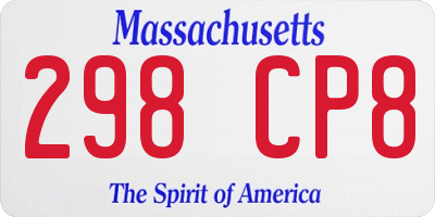 MA license plate 298CP8