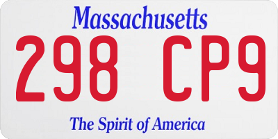 MA license plate 298CP9