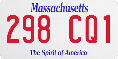 MA license plate 298CQ1