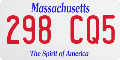 MA license plate 298CQ5