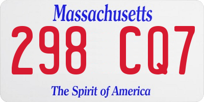 MA license plate 298CQ7