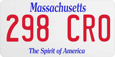 MA license plate 298CR0