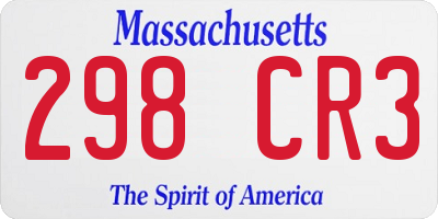 MA license plate 298CR3