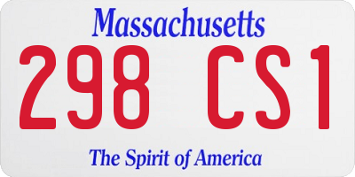 MA license plate 298CS1