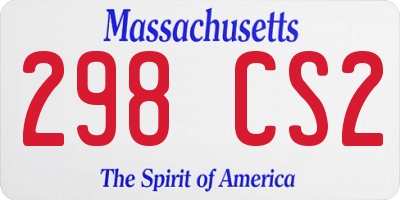 MA license plate 298CS2