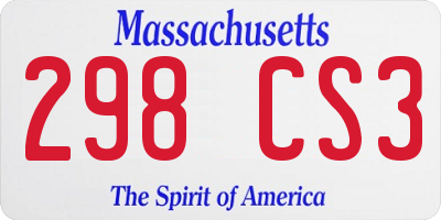 MA license plate 298CS3
