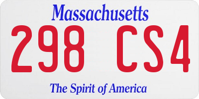 MA license plate 298CS4