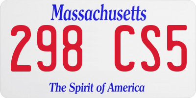 MA license plate 298CS5