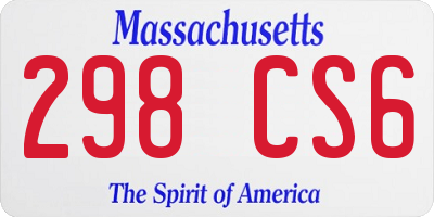 MA license plate 298CS6