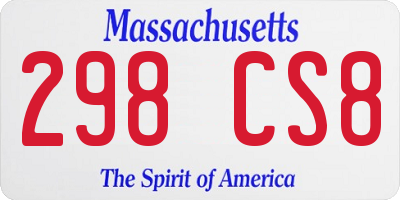 MA license plate 298CS8