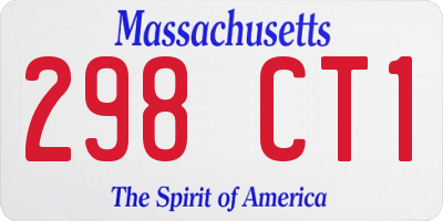 MA license plate 298CT1
