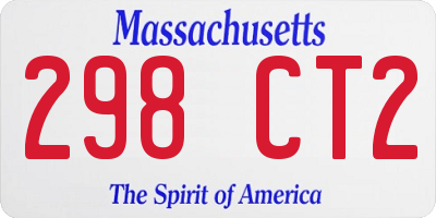 MA license plate 298CT2