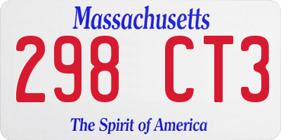 MA license plate 298CT3