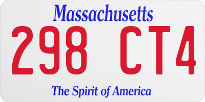 MA license plate 298CT4
