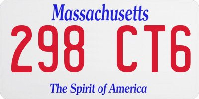 MA license plate 298CT6