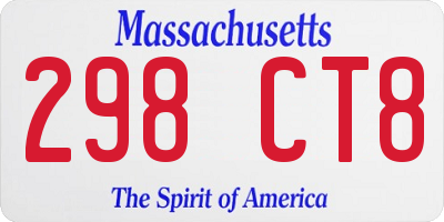 MA license plate 298CT8