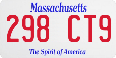 MA license plate 298CT9