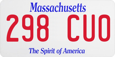 MA license plate 298CU0