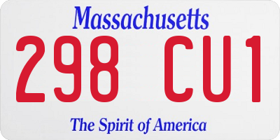 MA license plate 298CU1
