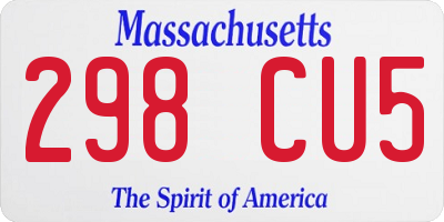 MA license plate 298CU5