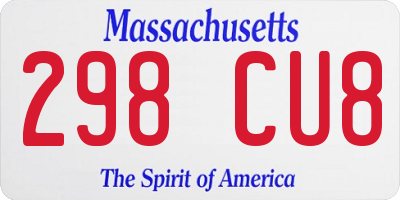 MA license plate 298CU8