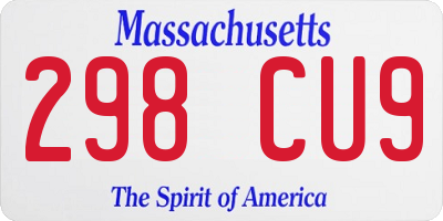 MA license plate 298CU9