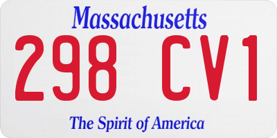MA license plate 298CV1