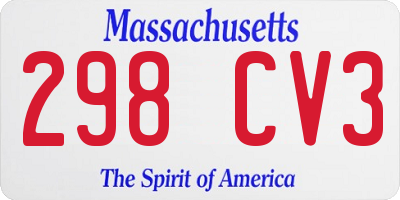 MA license plate 298CV3