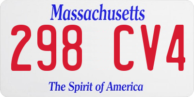MA license plate 298CV4
