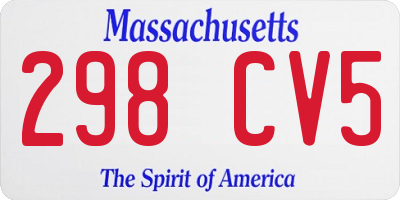 MA license plate 298CV5