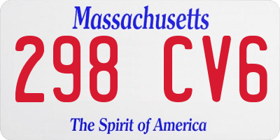 MA license plate 298CV6