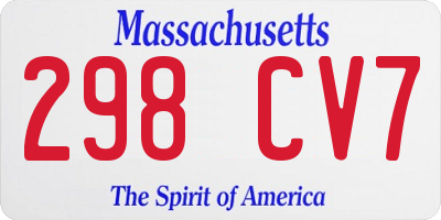 MA license plate 298CV7