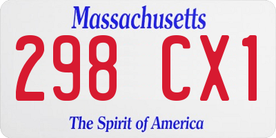MA license plate 298CX1