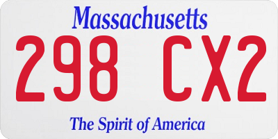MA license plate 298CX2