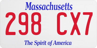 MA license plate 298CX7