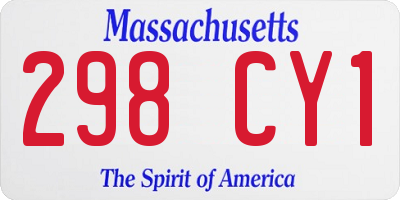 MA license plate 298CY1