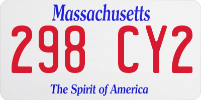 MA license plate 298CY2