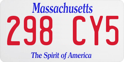 MA license plate 298CY5