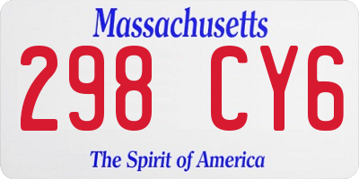 MA license plate 298CY6