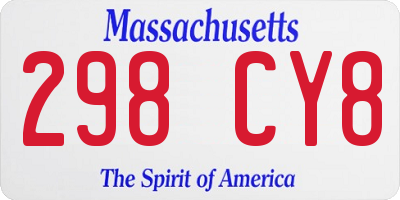 MA license plate 298CY8