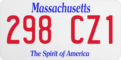 MA license plate 298CZ1