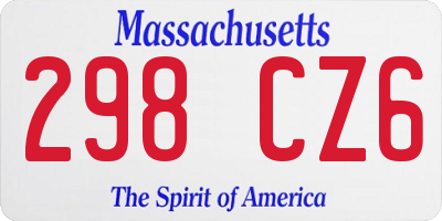 MA license plate 298CZ6
