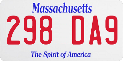 MA license plate 298DA9
