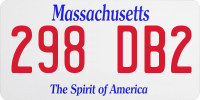 MA license plate 298DB2