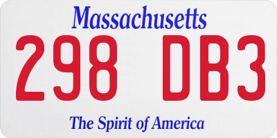 MA license plate 298DB3