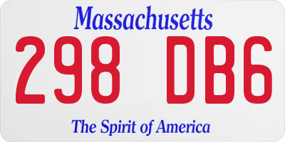 MA license plate 298DB6