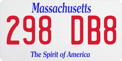 MA license plate 298DB8