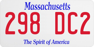 MA license plate 298DC2