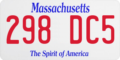 MA license plate 298DC5